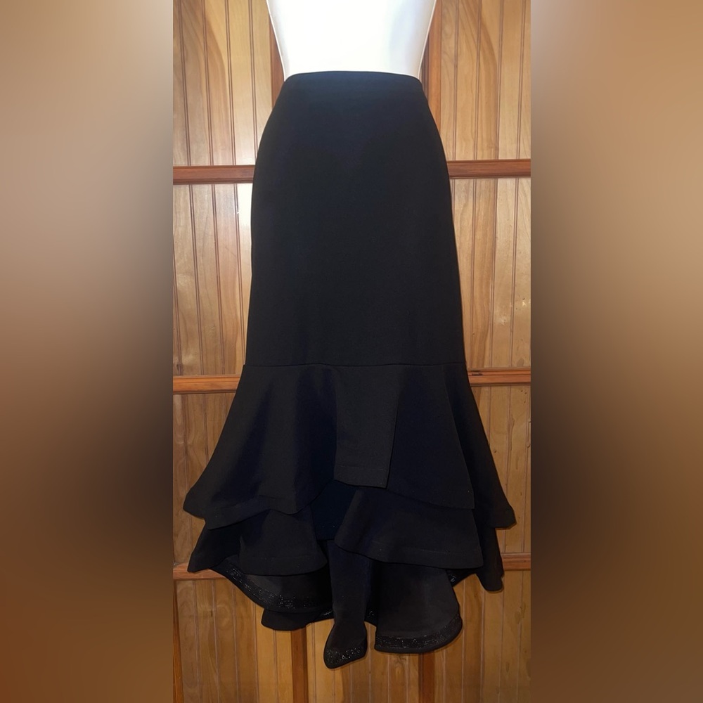 Elegant Black Ruffle Skirt